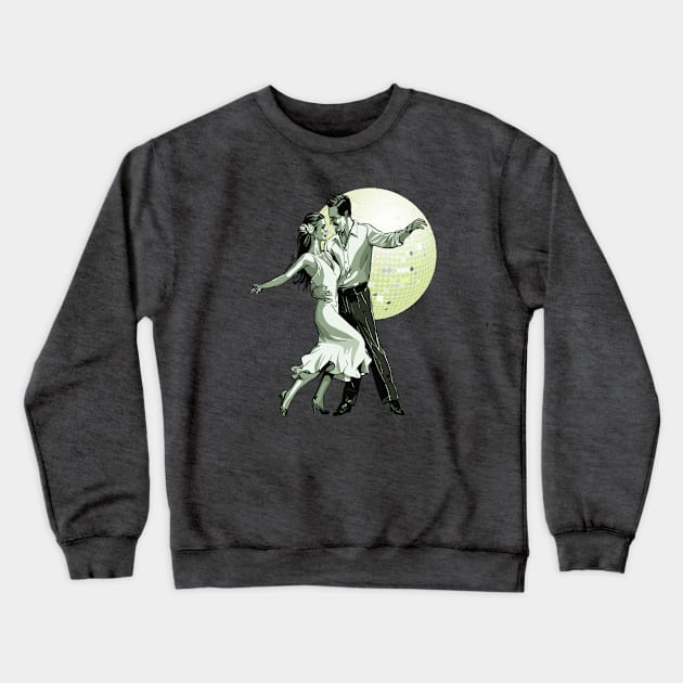 Salsa Couple Dancing With Ballroom Mirrorball Crewneck Sweatshirt by taiche